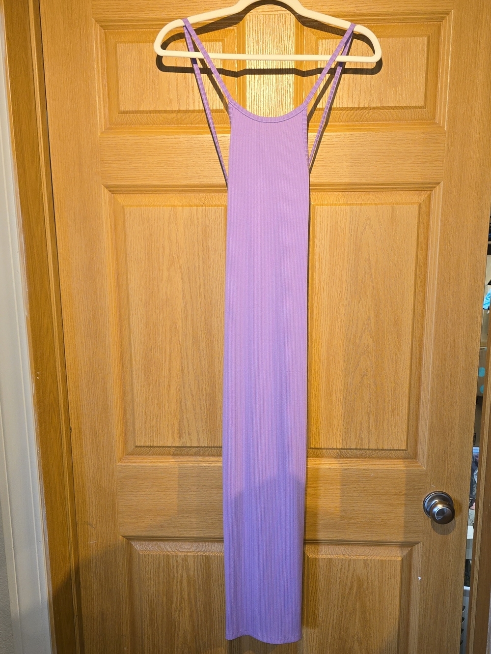 Shoe Dazzle Lilac Ribbed Maxi Slip Dress